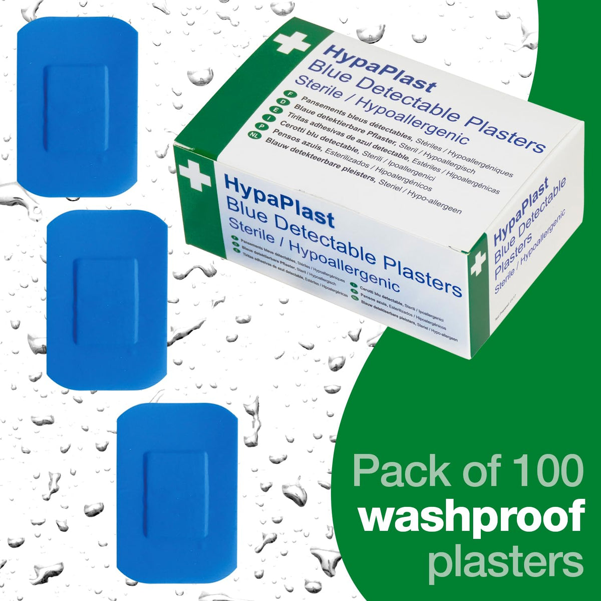 Safety First Aid Group HypaPlast Pink Washproof Plasters, 7.2 x 2.5 cm (Pack of 100)