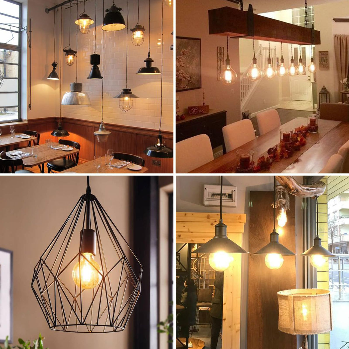 YUNRRD Vintage Light Bulb E27 Screw LED Edison Bulb,Warm White,4W,2Pcs