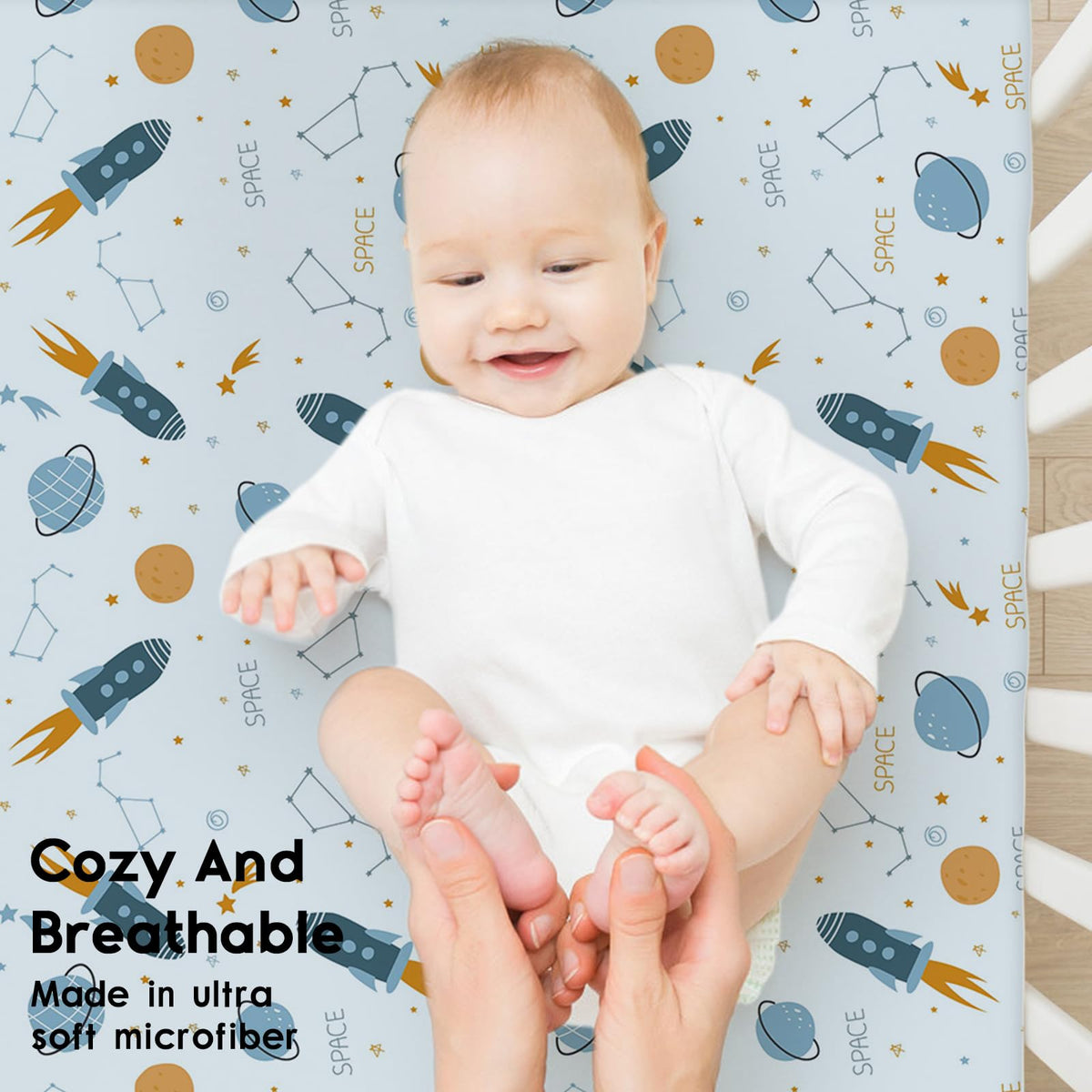 Yoofoss Moses Basket Sheets 41 x 84 cm, Fitted Soft & Breathable Microfiber Pram Sheet for Newborn Baby Boy and Girl, Crib Bassinet Mattress Protector Snuzpod Bedside 2 Pack
