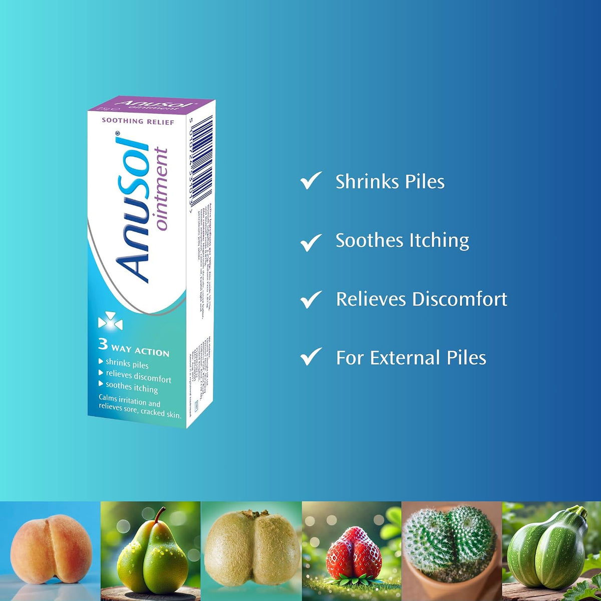 Anusol Haemorrhoid Ointment, Shrinks Piles and Protects, 25g