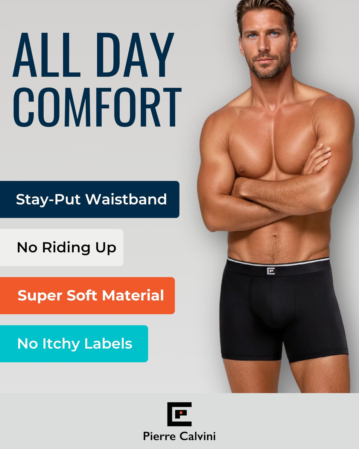 Pierre Calvini Bamboo Mens Boxers - Mens Underwear Multipack (3/6Pk)