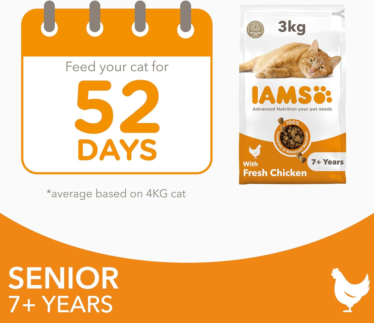 IAMS Senior Dry Cat Food Chicken 3kg