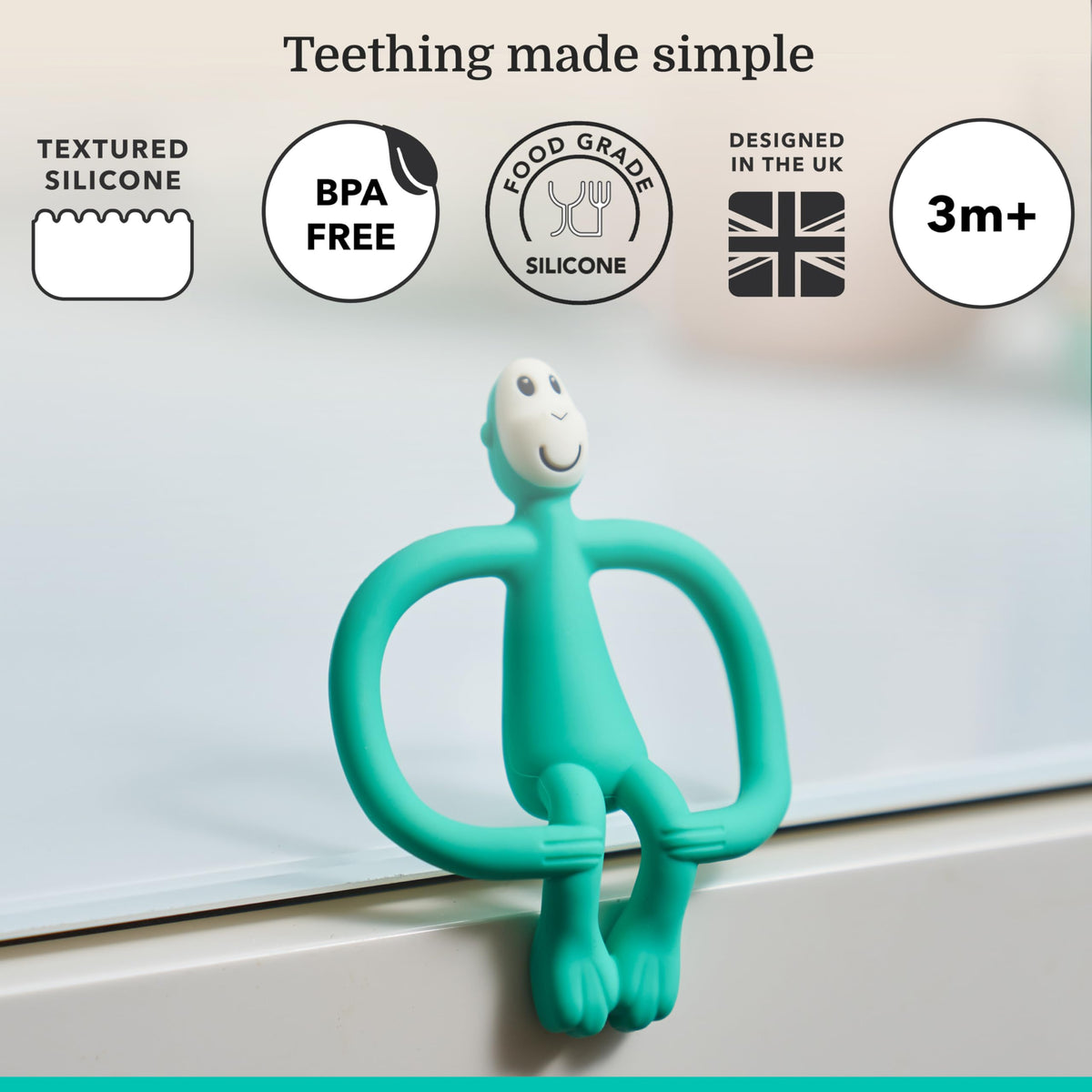 Matchstick Monkey Original Teether with Gel Applicator, Hearts