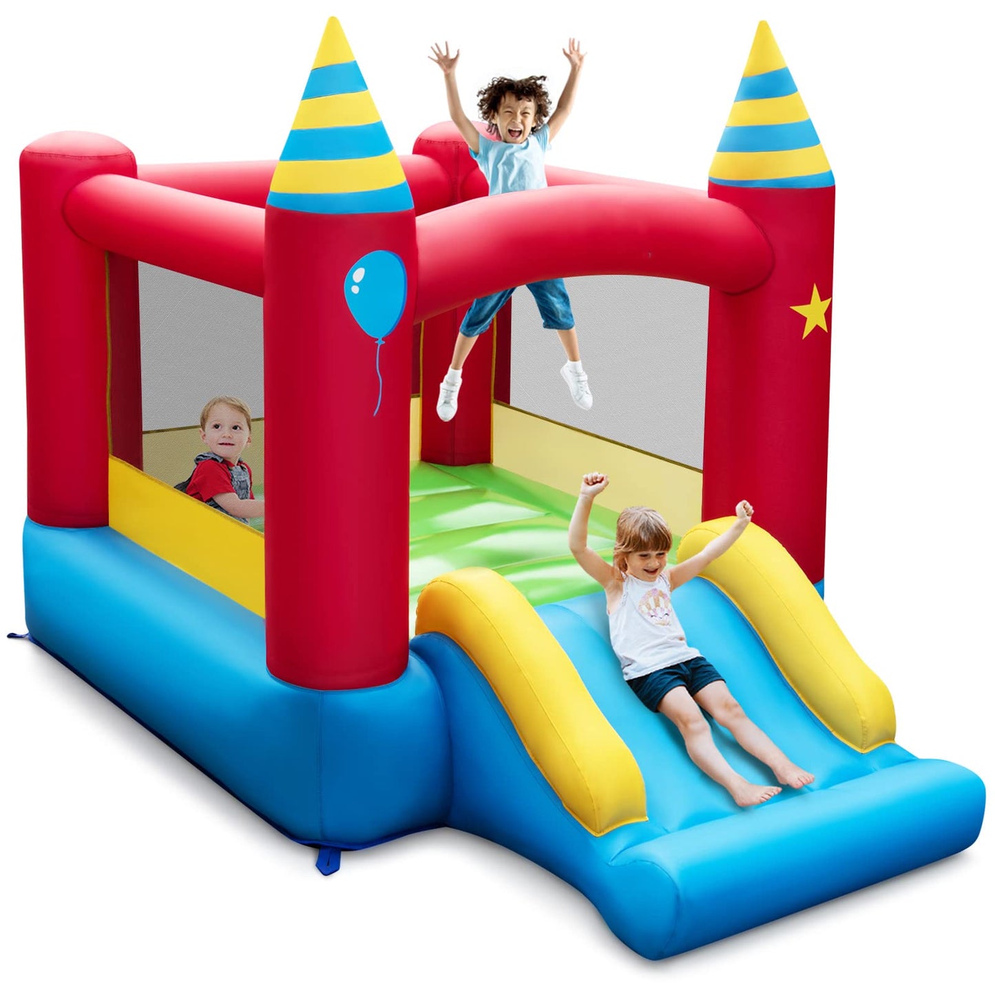 Maxmass Kids Inflatable Bouncy Castle with Slide — 260x205x190cm | Ages 3-10