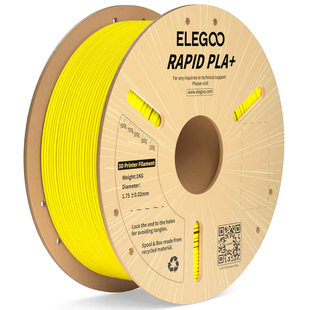 ELEGOO Rapid PLA Plus 3D Printer Filament 1.75mm Bundle 8 Colours 8 * 250g