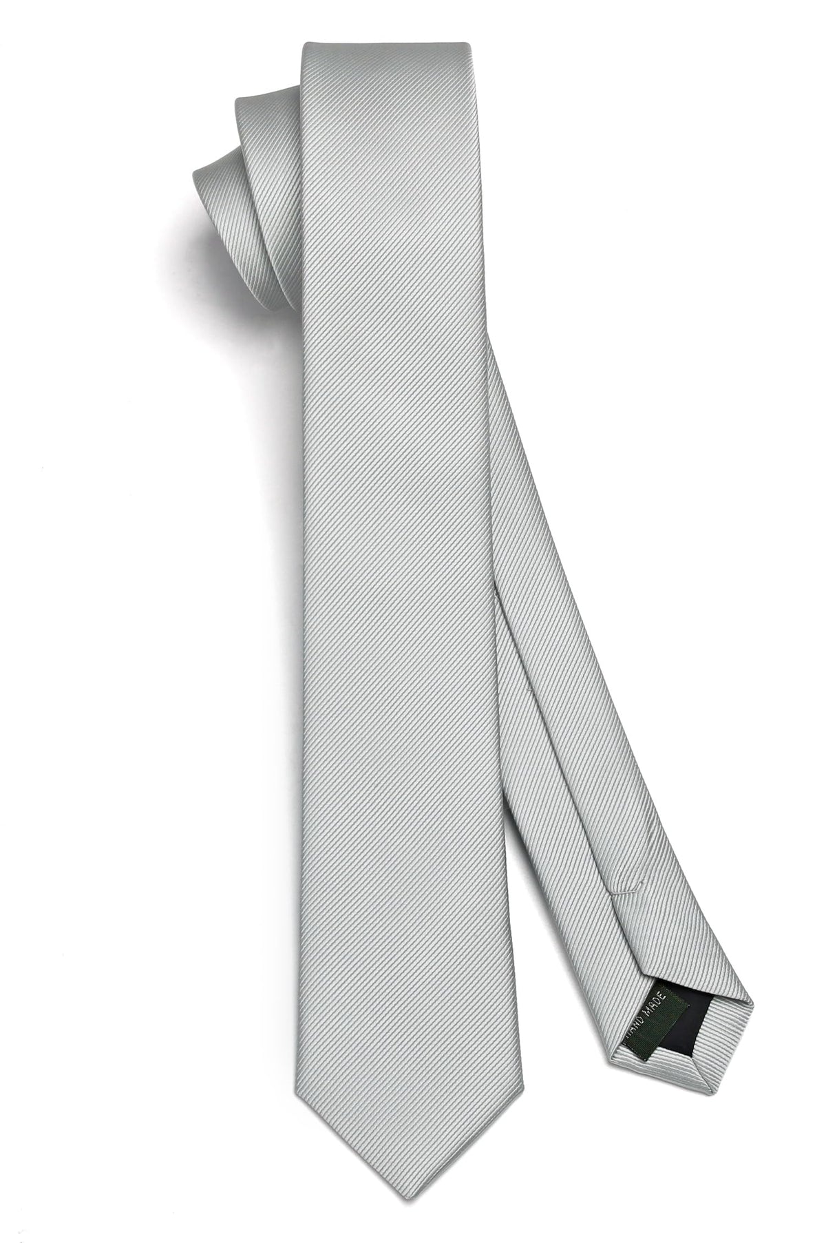 HISDERN Skinny Tie Solid Color 6cm Slim Ties for Men Wedding Classic Formal Business Necktie