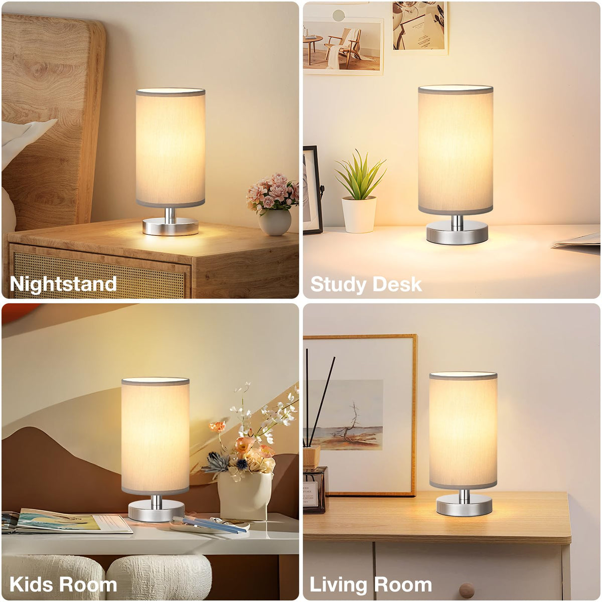 Aooshine Bedside Lamps, 3000K Warm Table Lamp for Bedroom Living Room
