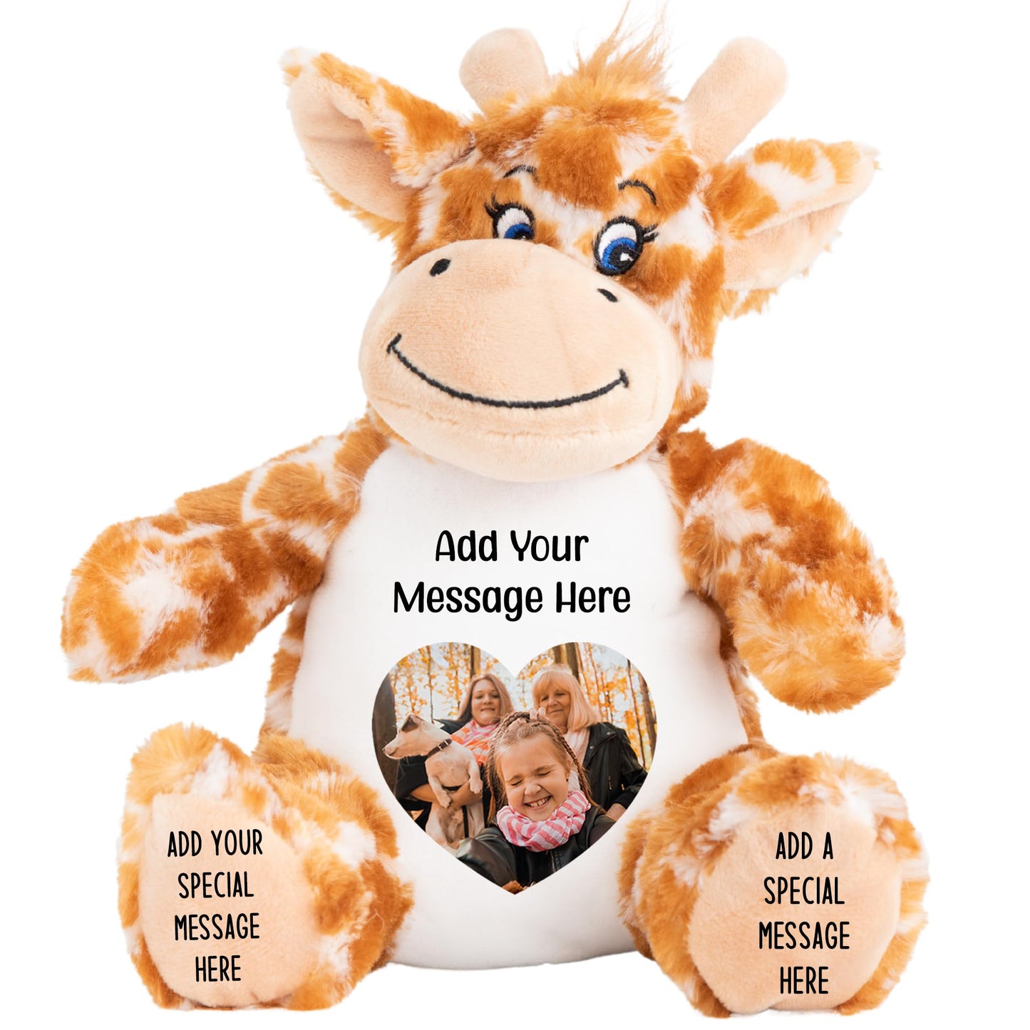 Personalised Photo Teddy Bear – Add Photo on Front & Text on Feet | 28 Styles | Custom Keepsake Gift for Baby, Sympathy, Birthday & More (Brown Teddy Bear)
