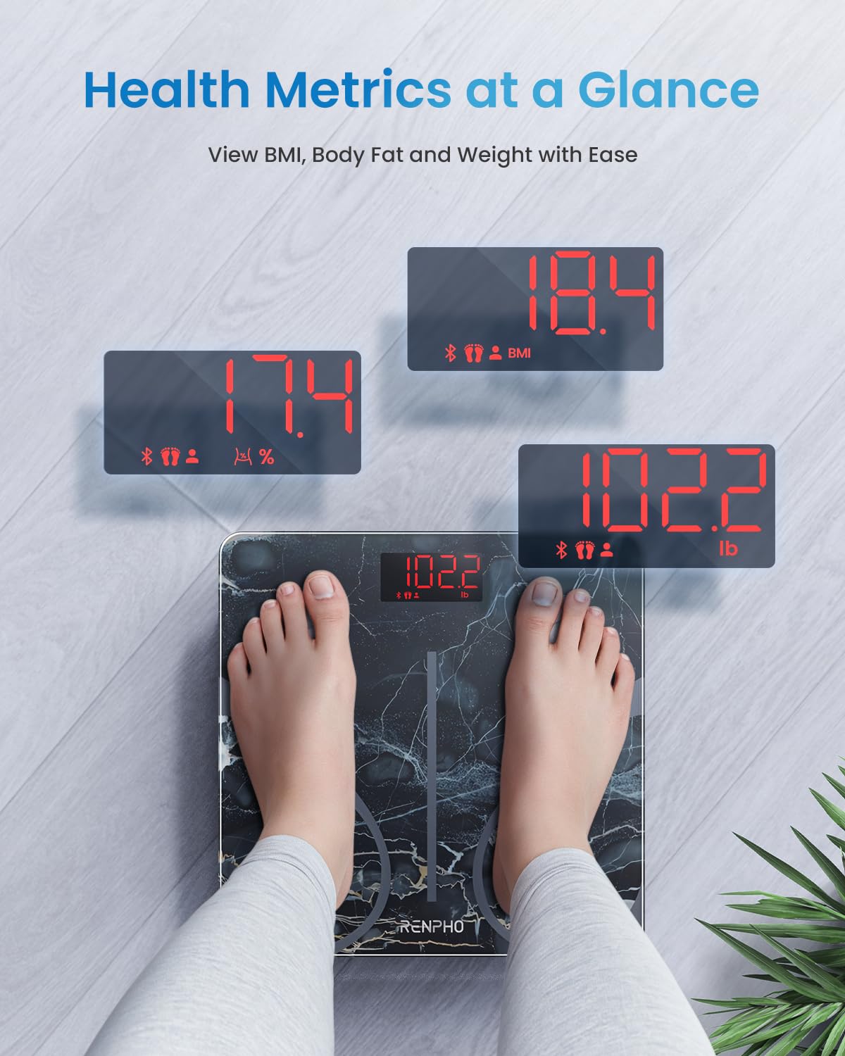 RENPHO Scales for Body Weight with App, 13 Body Metrics Tracking, Elis 1