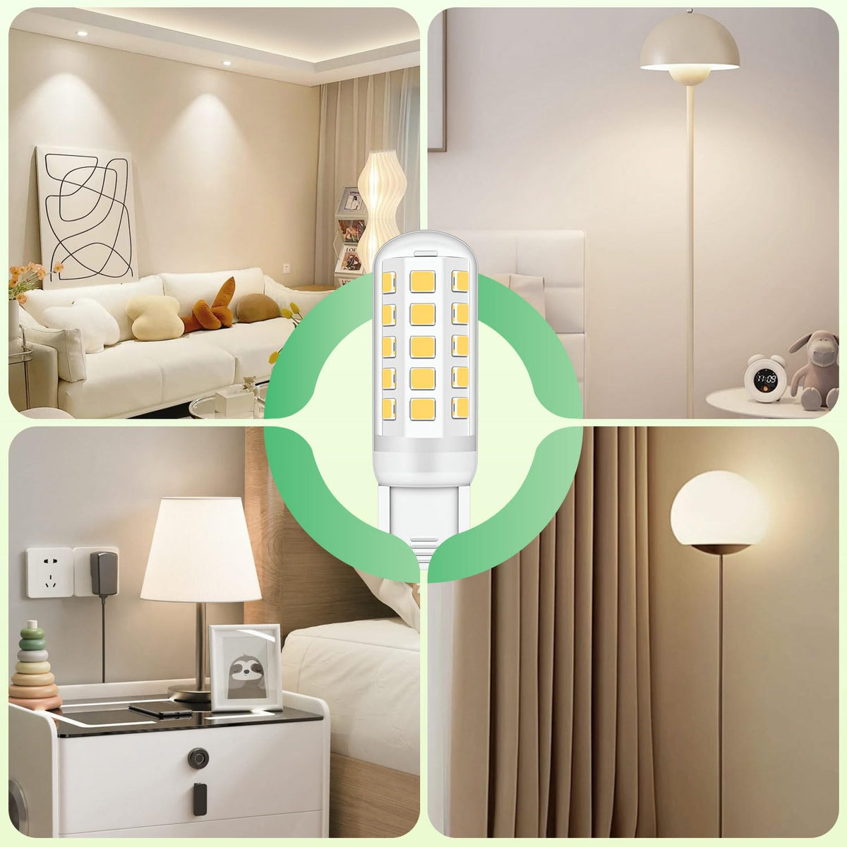 G9 Led Bulbs Warm White 6-Pack, 3W 510 Lm 3000 Kelvin G9 Led Light Blubs, Equivalent to 30-40W Halogen, 220-240V No Flicker Non-Dimmable Energy Saving, for Home Lighting Decor [Energy Class C]