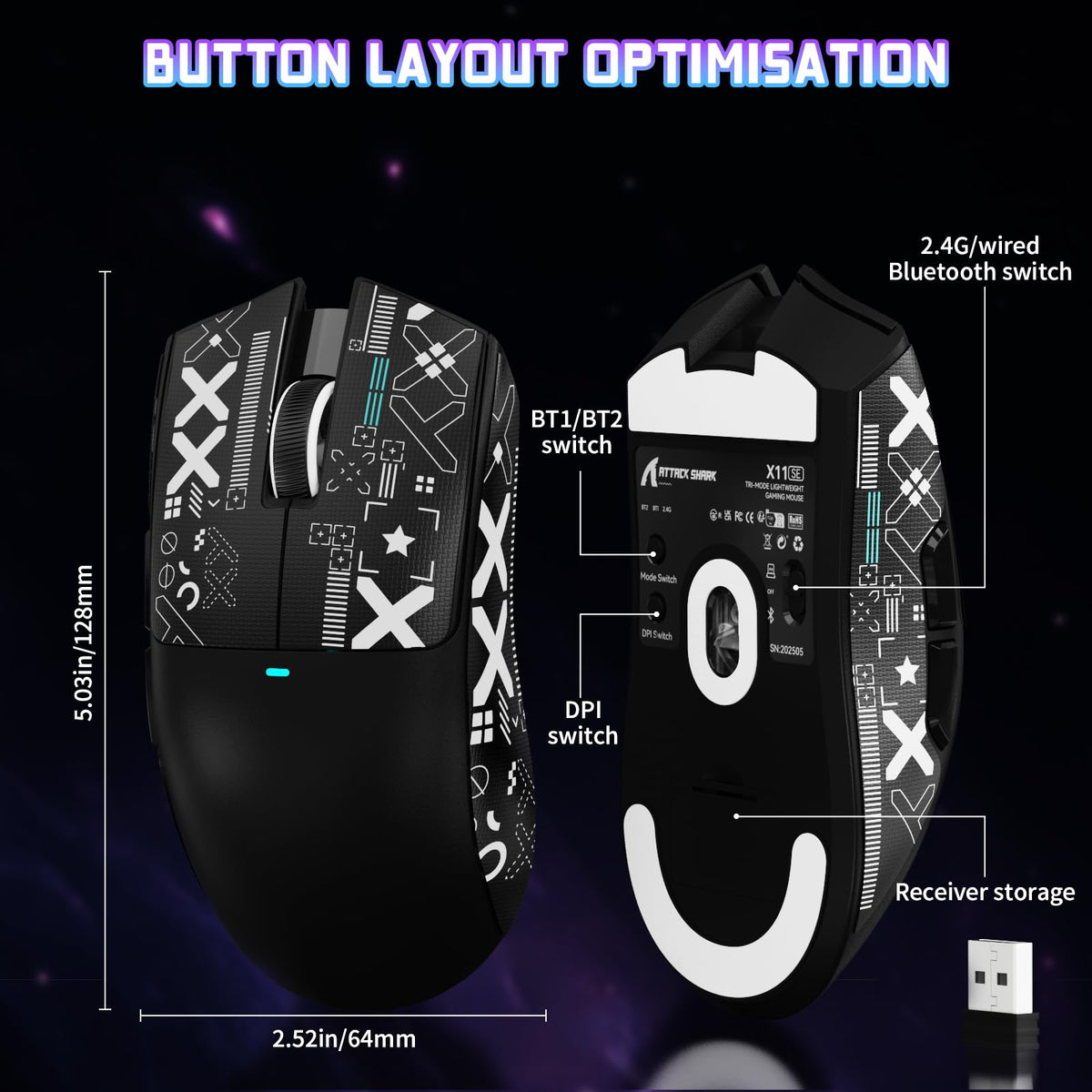 ATTACK SHARK X11 SE Wireless Gaming Mouse for PC/Xbox/PS/Mac