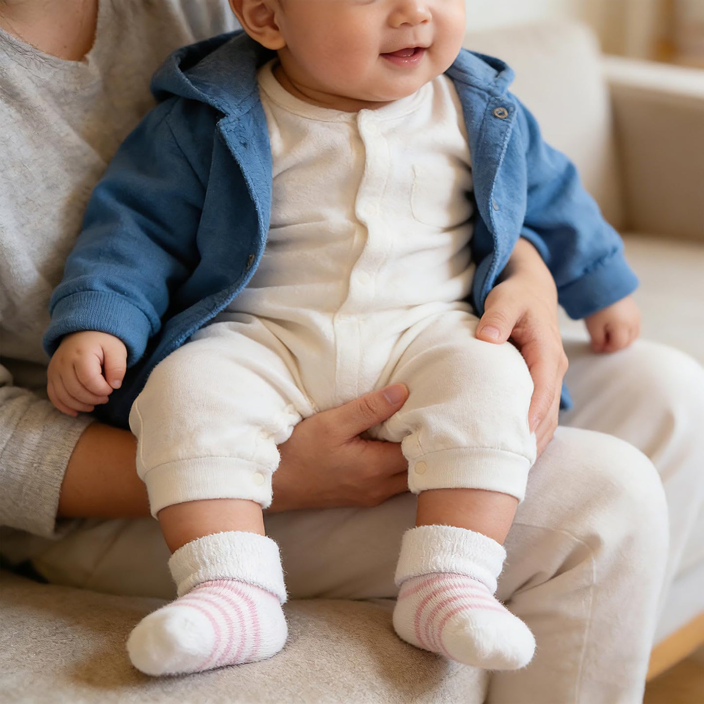 Baby Terry Warm Socks - Unisex baby Boy and Girl socks 0-12 Months Toddler Cute Cotton Socks Cozy Thick thick newborn sock 5 Pack