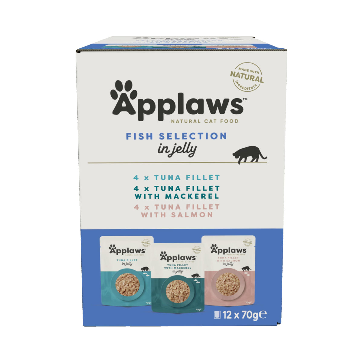 Applaws Tuna & Pacific Prawn Pouch 70G 12PK (Broth), Transparent