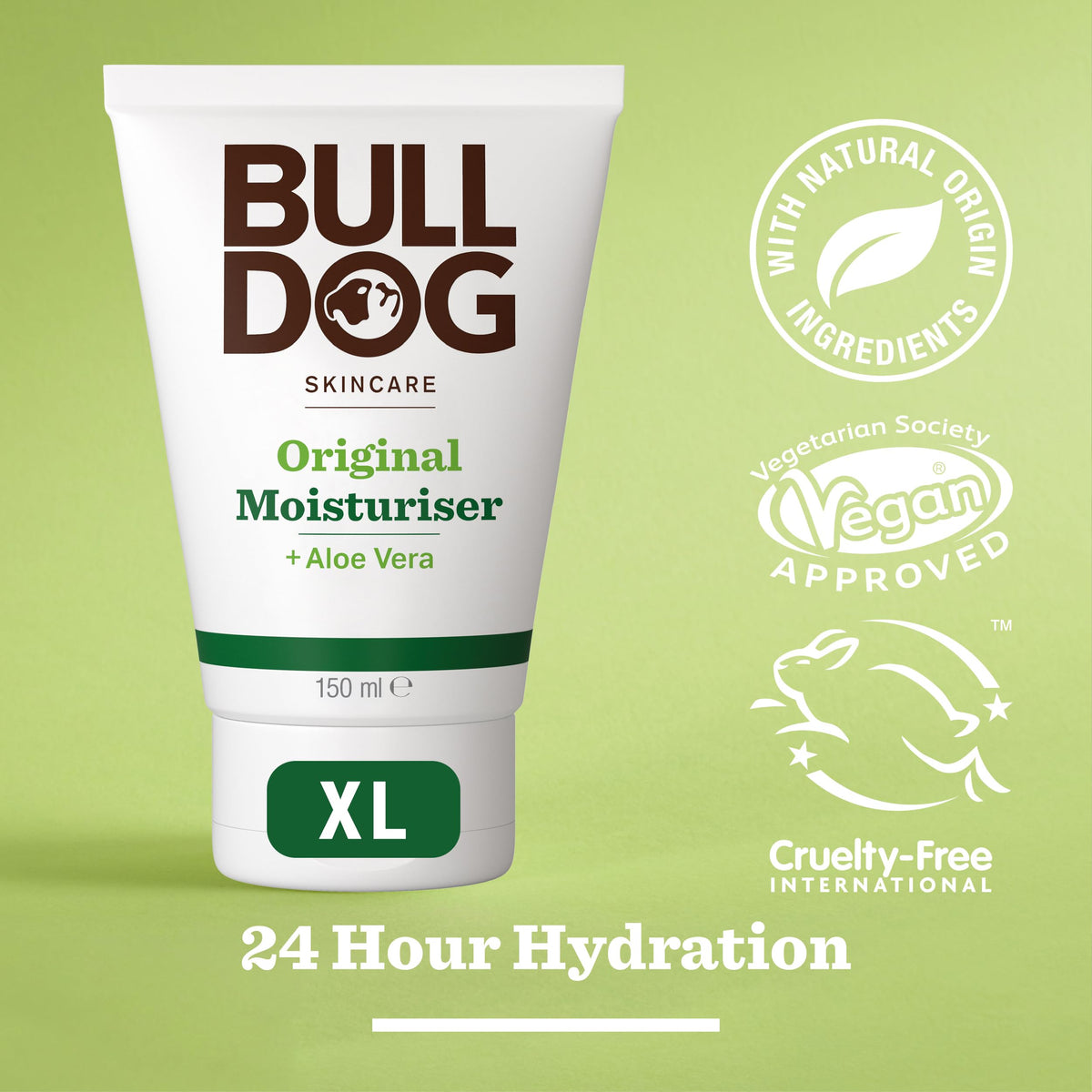BULLDOG SKINCARE Original Face Moisturiser For Men, With Aloe Vera, 100ml