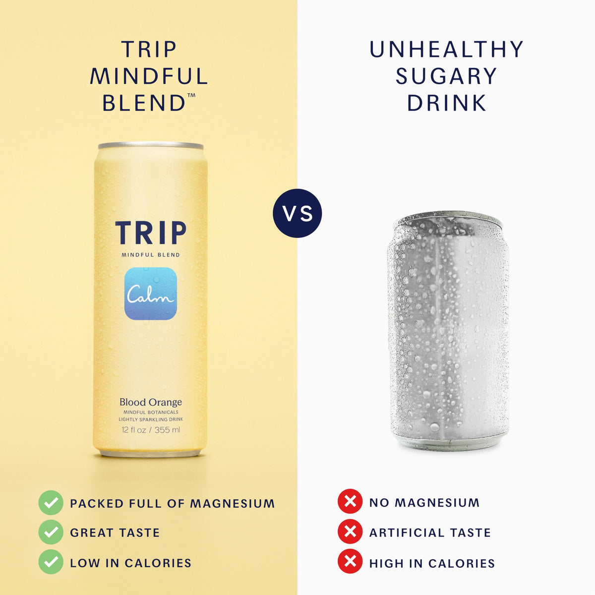 TRIP Cucumber Mint Sparkling drink with 120MG calming Magnesium + Lion’s Mane + Chamomile + Lemon Balm. Low Calorie and Vegan (Pack of 12 x 250ml) - Packaging Might Vary