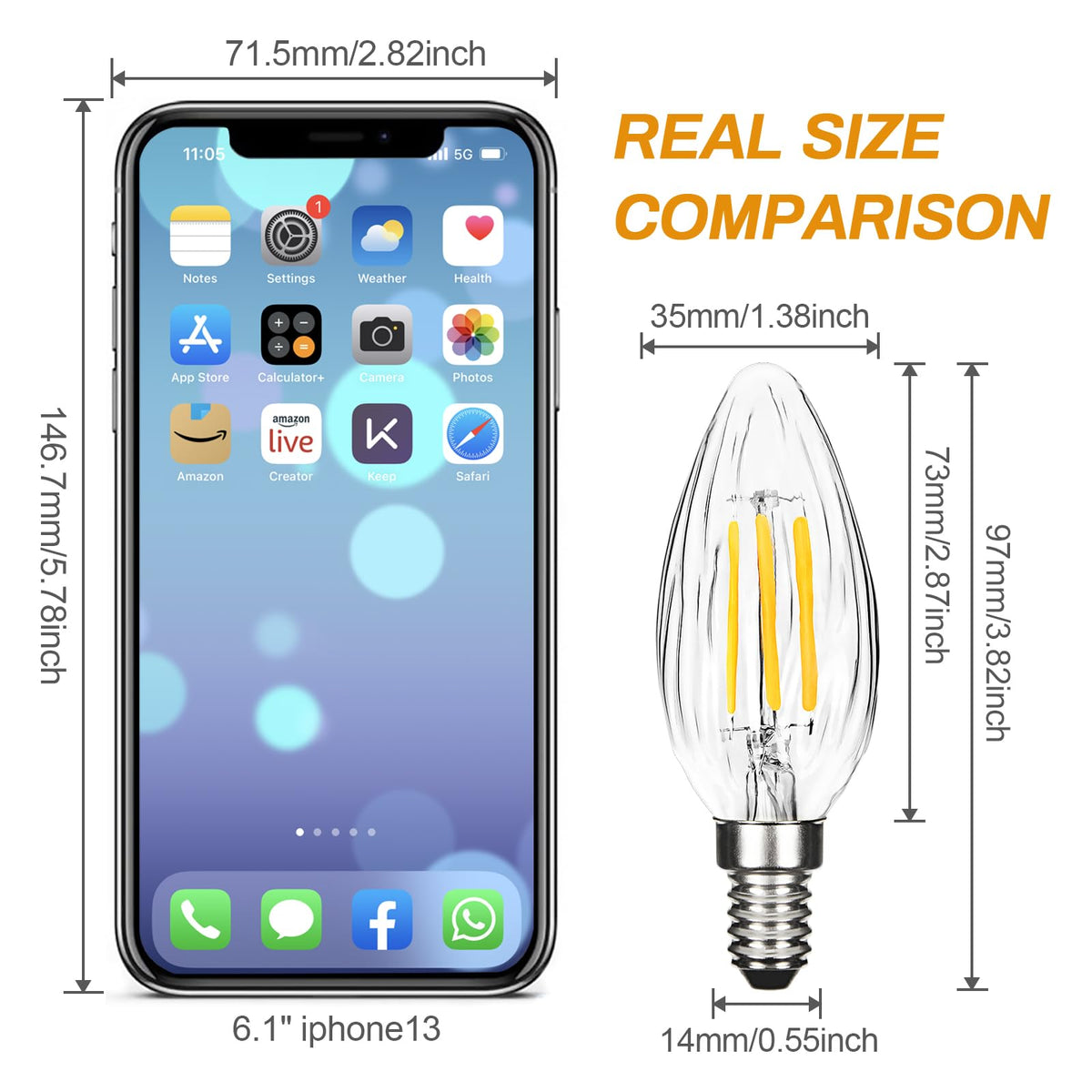 BRIMAX 5Pack E14 Bulb Cool White 5000K,Dimmable 4W Small Screw Light Bulb