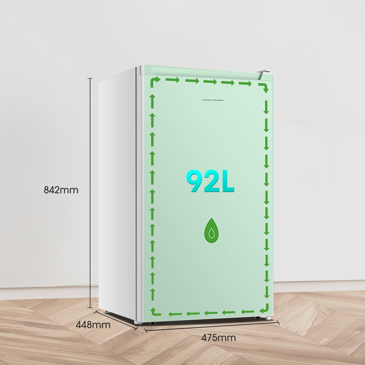 Fridgemaster 45L Table Top Mini Fridge MUR4545, 45cm Compact Refrigerator with Adjustable Thermostat, Reversible Door, 39dB Low Noise, White, Energy Class E