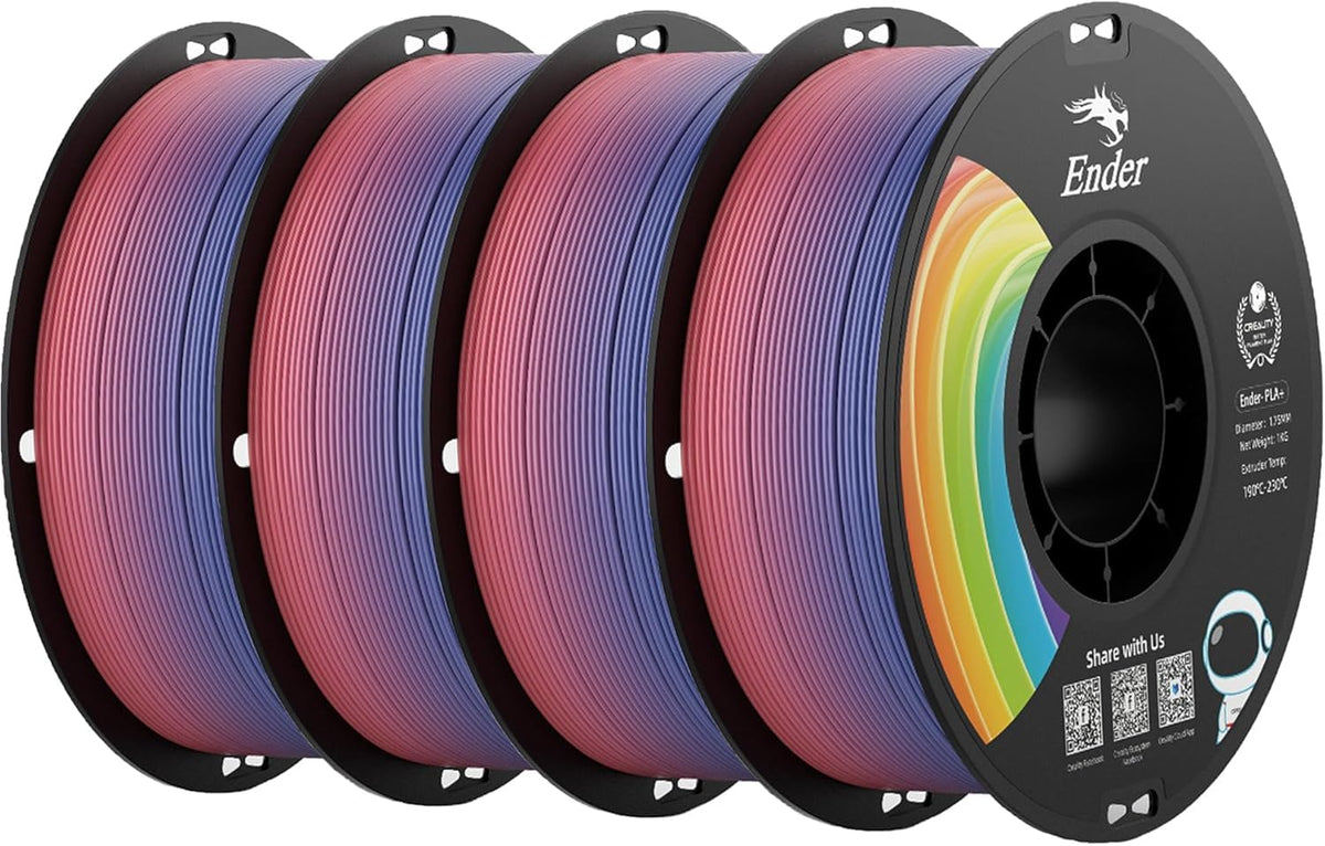Creality Ender PLA 3D Printer Filament 1.75mm, 4 Packs 1KG Spool(2.2lbs), Dimensional Accuracy +/-0.03mm, No Clogging & Bubbles, Fits for Most FDM 3D Printers (White*4KG)