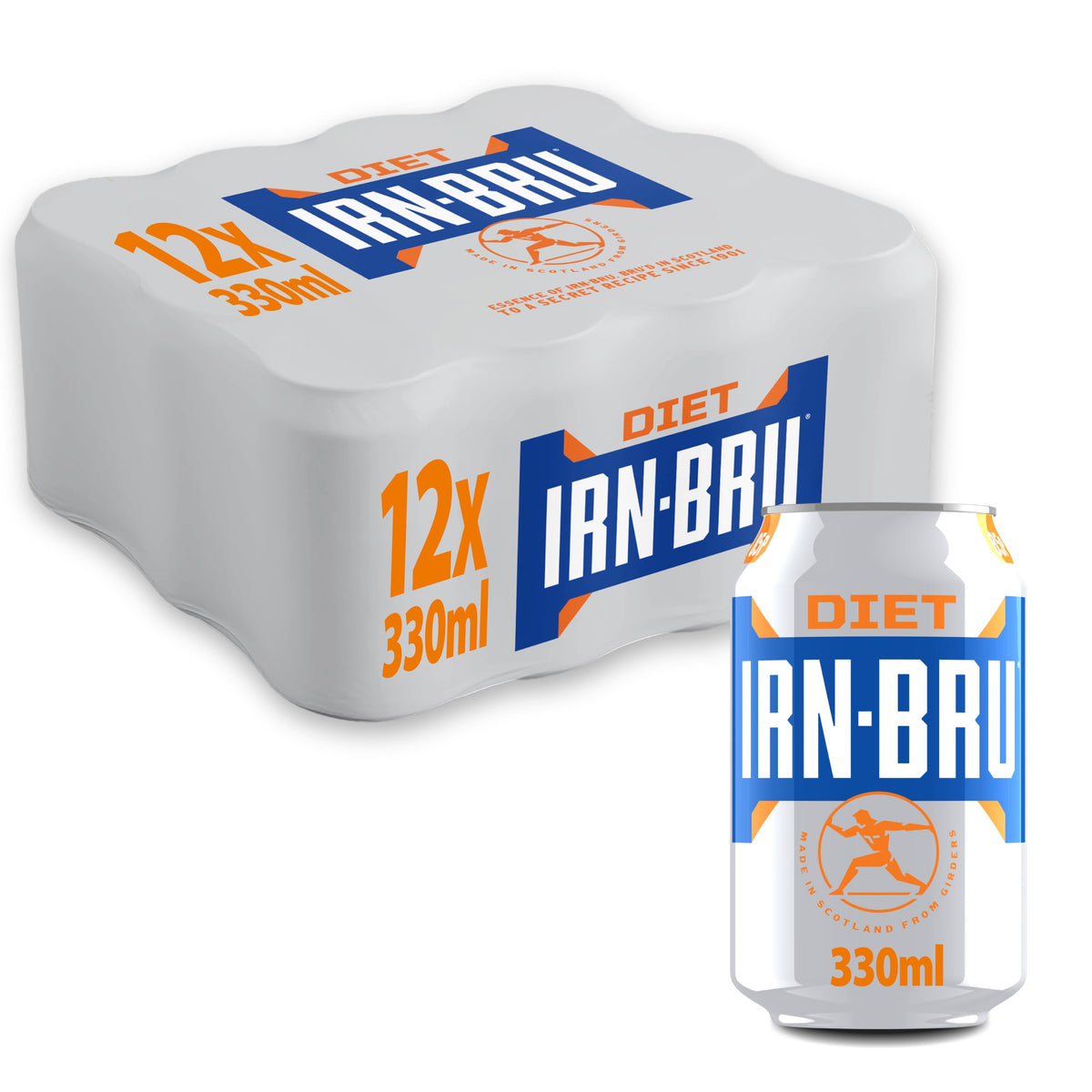 IRN-BRU Carbonated Soft Drink, 24 Pack, 330ml Cans