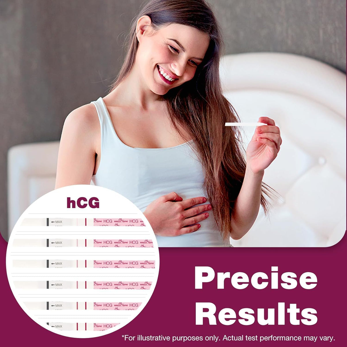 Easy@Home 20 Pregnancy Test Strips for Early Detection, Premom App Support