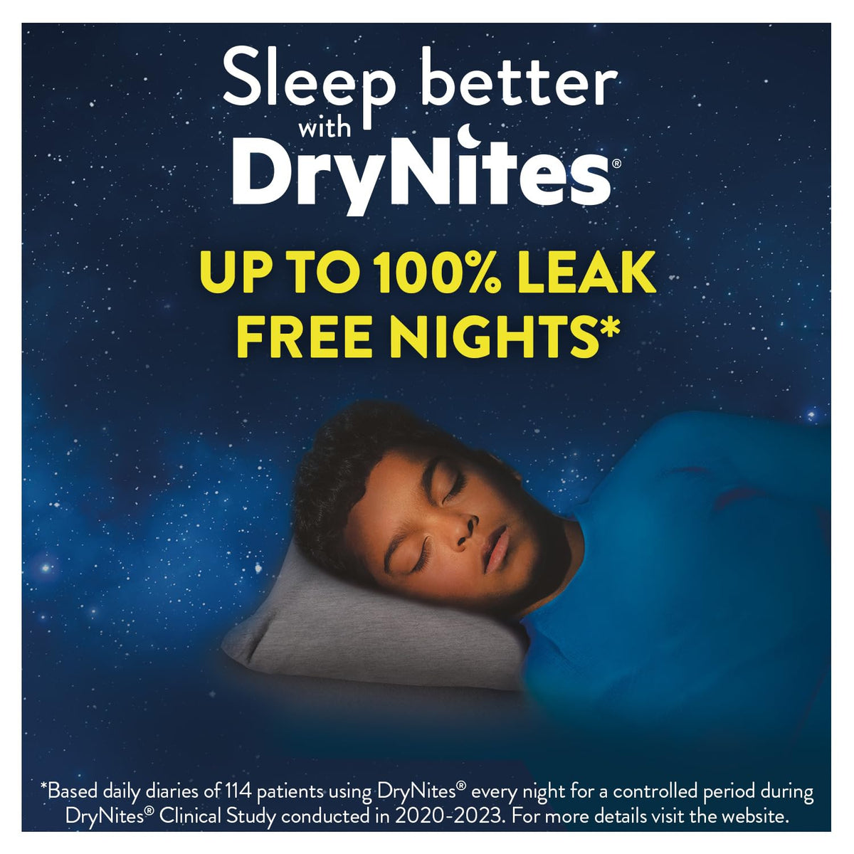 HUGGIES DryNites, Pyjama Pants, Boys 4-7 Years (17-30KG), 64 x bedwetting Pants, Up to 100% Leak Free Nights