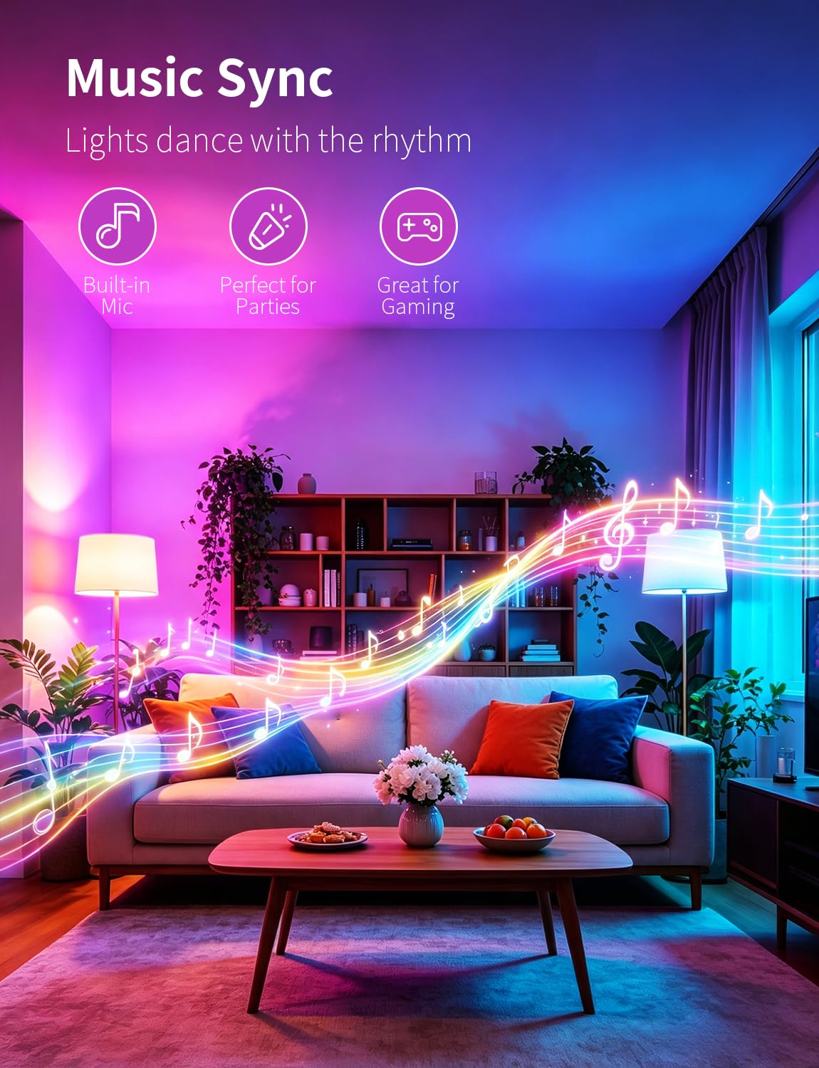 Lepro Smart B22 LED Bulb, 1100lm 10W, RGB + Tunable White, AI Lighting