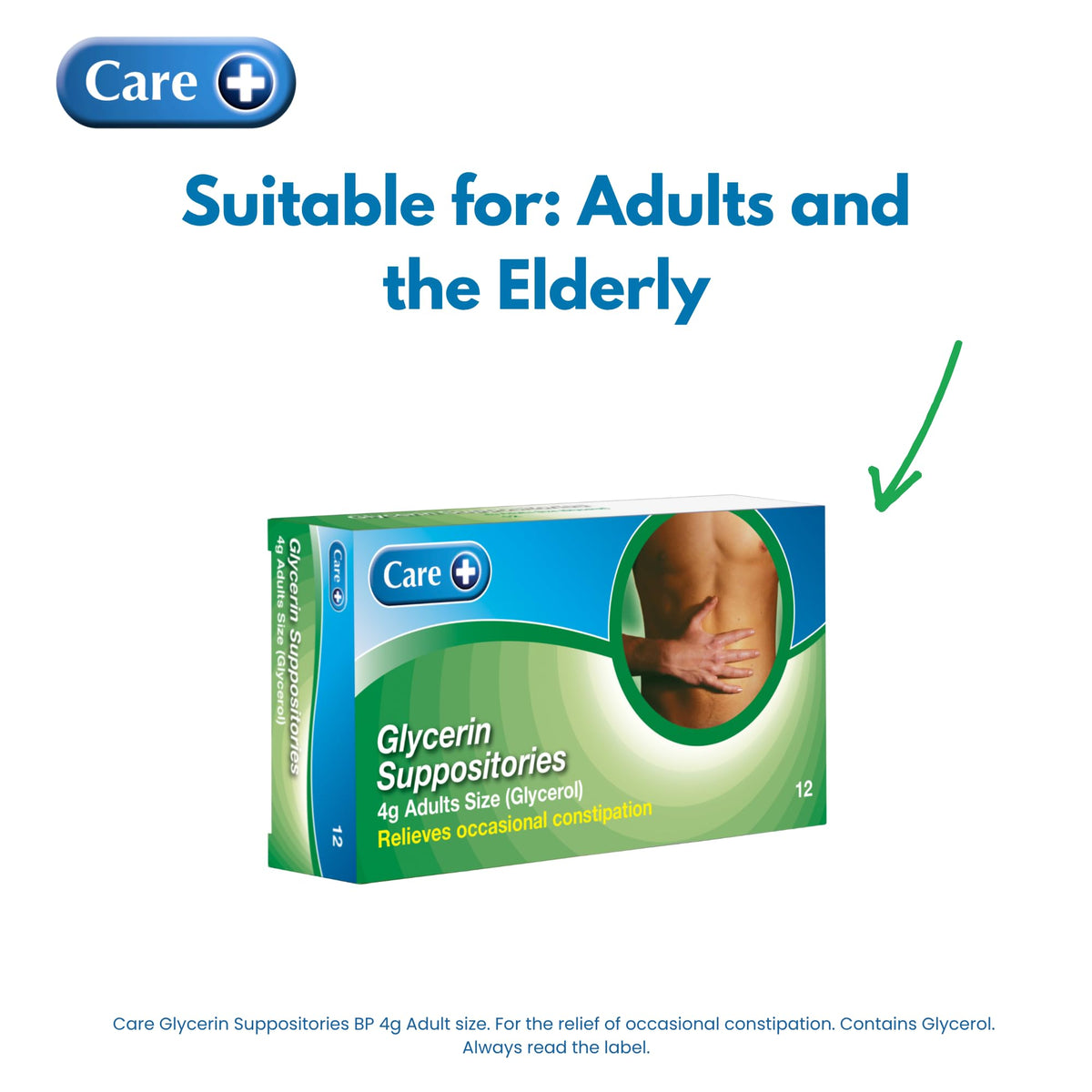 Two Packs of Care Glycerin Suppositories 4g Adult 12