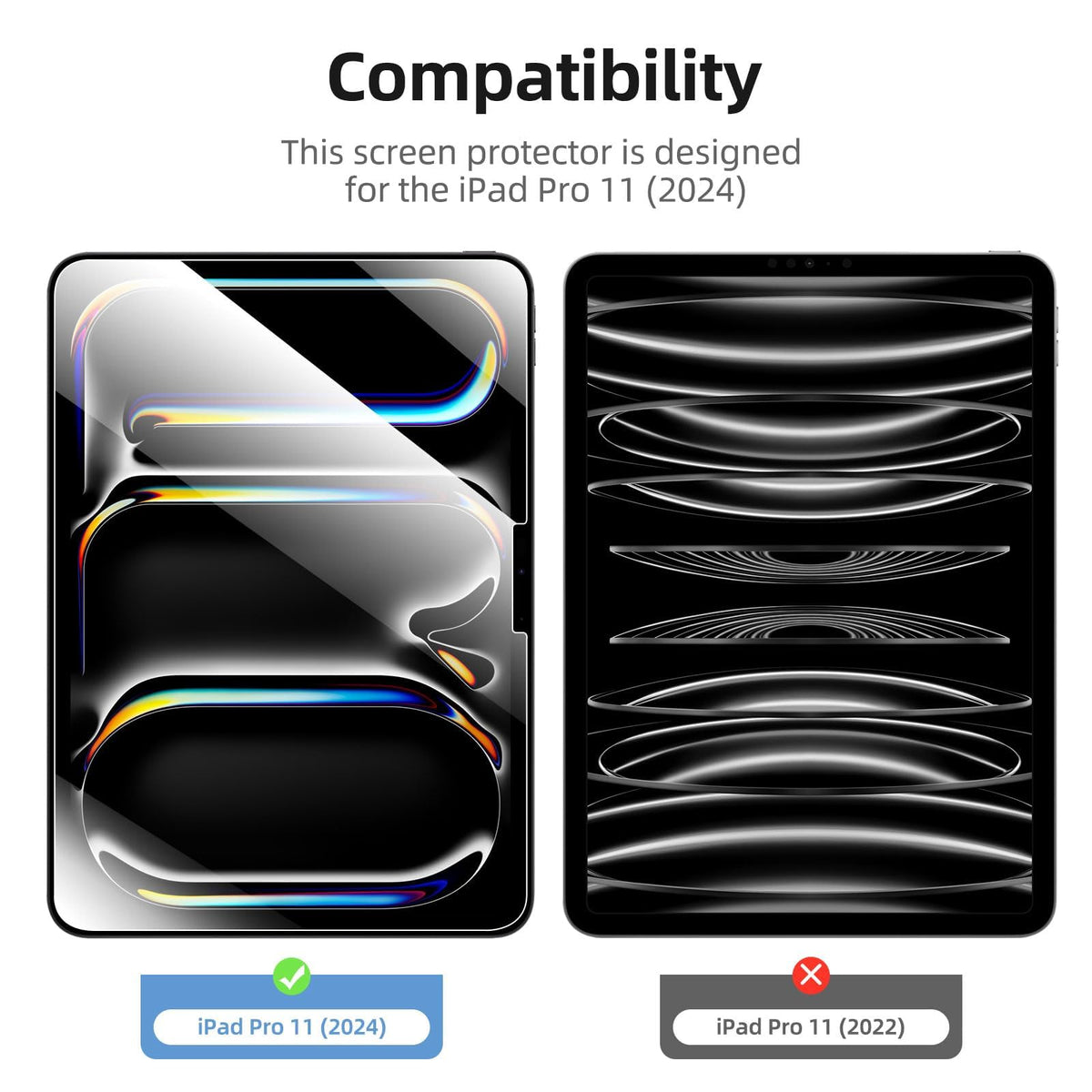 NEW'C for iPad Air 5/4, iPad Pro 11-inch Screen Protector Tempered Glass