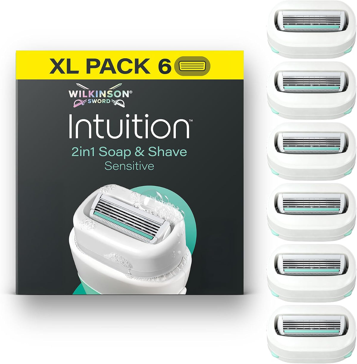 Wilkinson Sword Intuition Soap & Shave Sensitive Women's Razor, 6 Refills