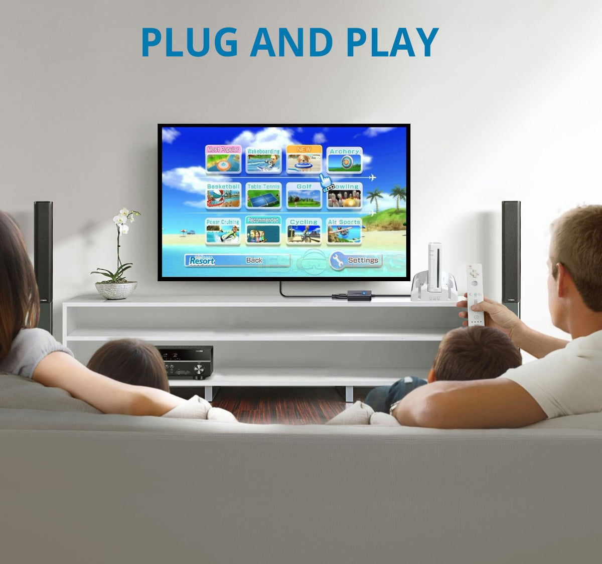 AUTOUTLET Wii to HDMI Converter 1080P 5ft/150 cm for Full HD Device, Adapter with HDMI Male Cable Output Compatible with Nintendo Wii, Wii U, HDTV, Monitor-Supports All Wii Display Modes