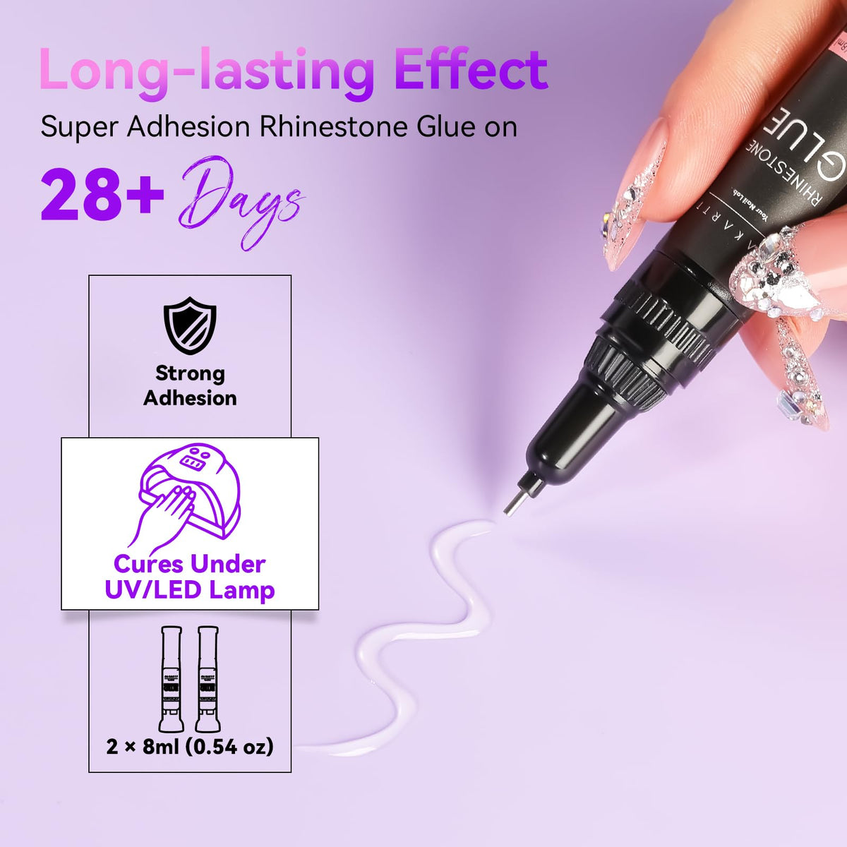 Makartt Nail Glue Extra Strong, New Super Semi Solid for Press-On Nails