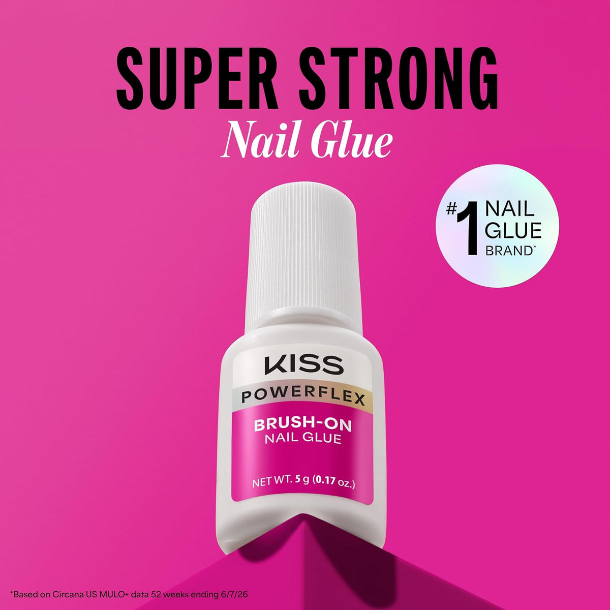 KISS Powerflex Brush-On Nail Glue, Flex Formula for Ultra Hold of False Nails, Instantly Repairs Breaks and Tears