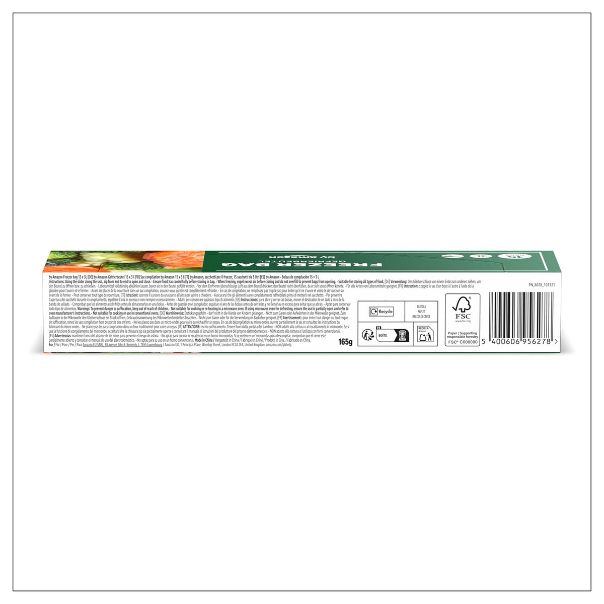 by Amazon 1 Litre Freezer Bags with Glide Closure, Pack of 20