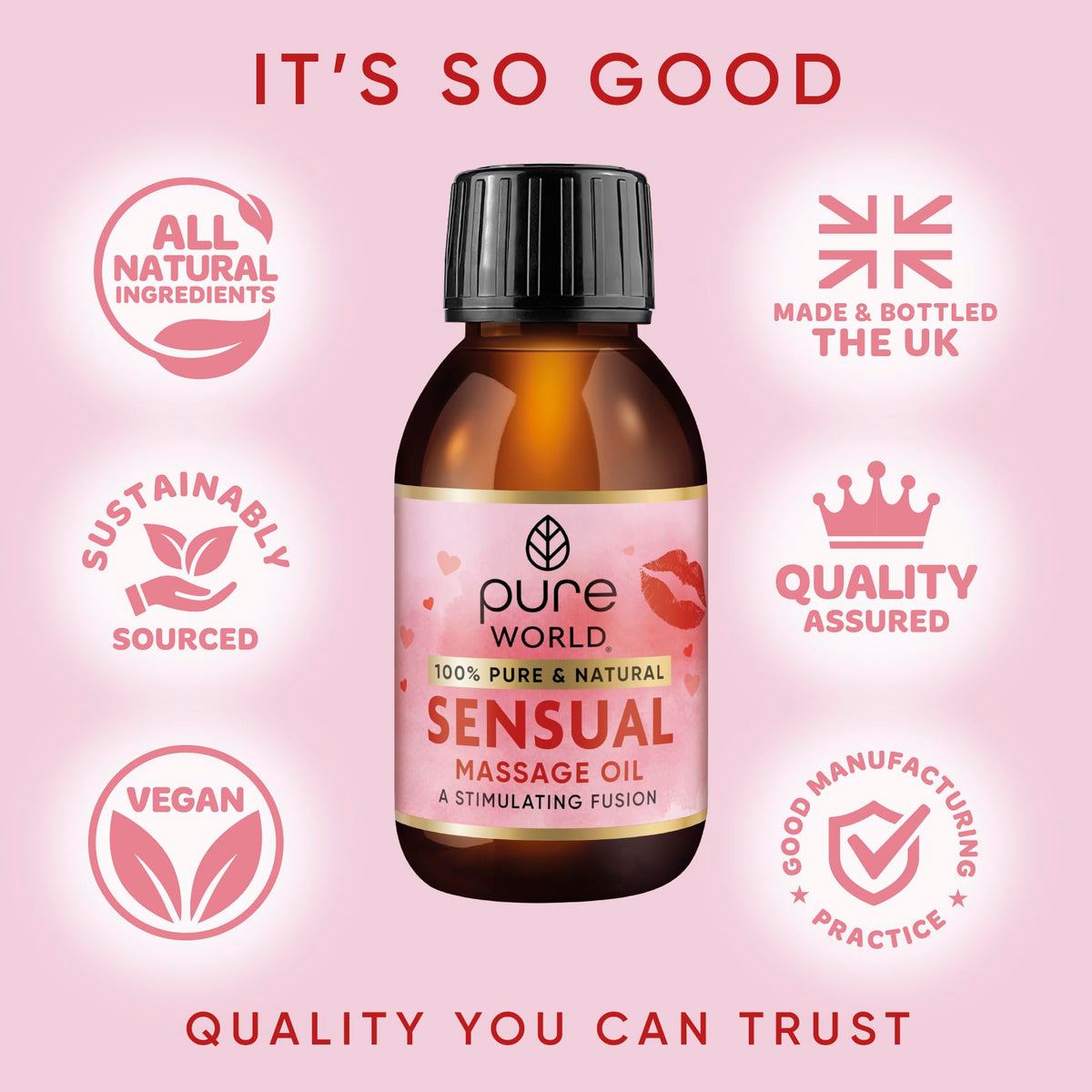 Pure World Natural Castor Oil 250ML Cold & Freshly Pressed 100% Pure and Undiluted Hexane Free Nourish Your Skin and Hair Eyebrows, Nails, Beard, Hair, Eyelash Growth Food Grade
