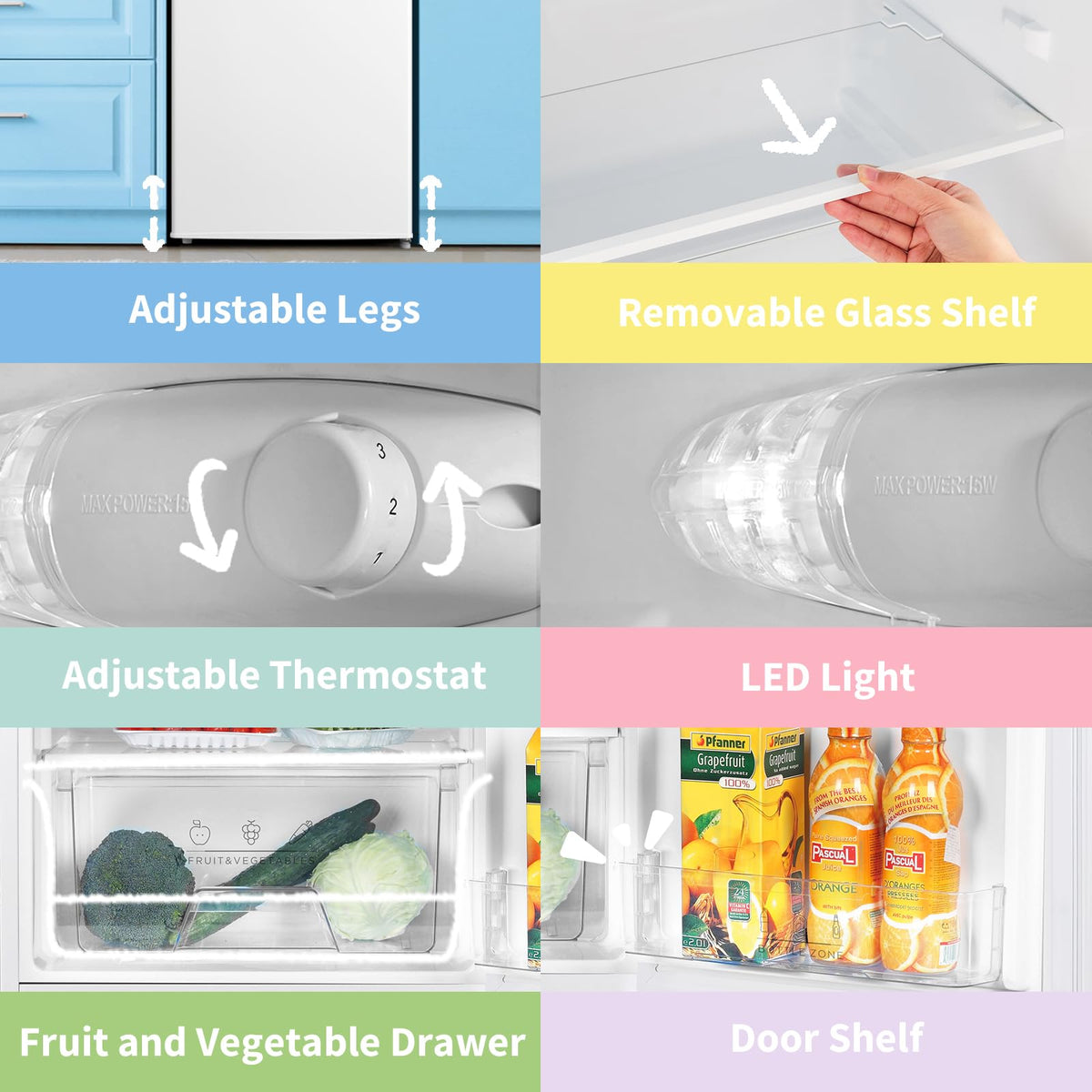 COMFEE' 80L Under Counter Fridge with 4-Star Ice Box, RCD80WH3UK(E)