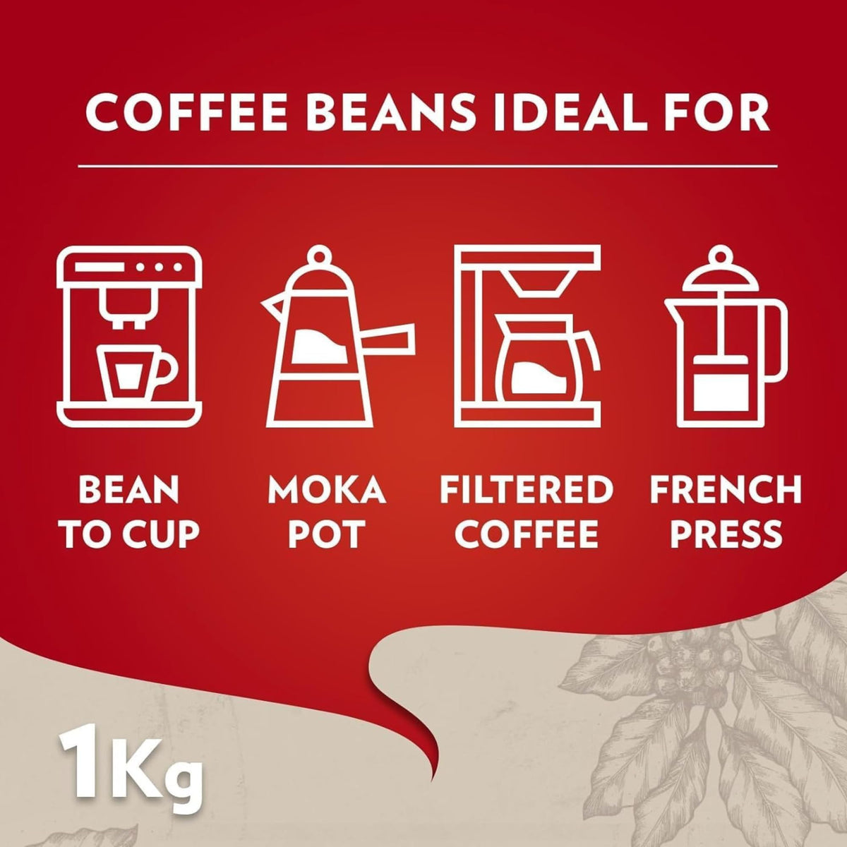 Lavazza, Qualità Rossa Coffee Beans, 1 kg