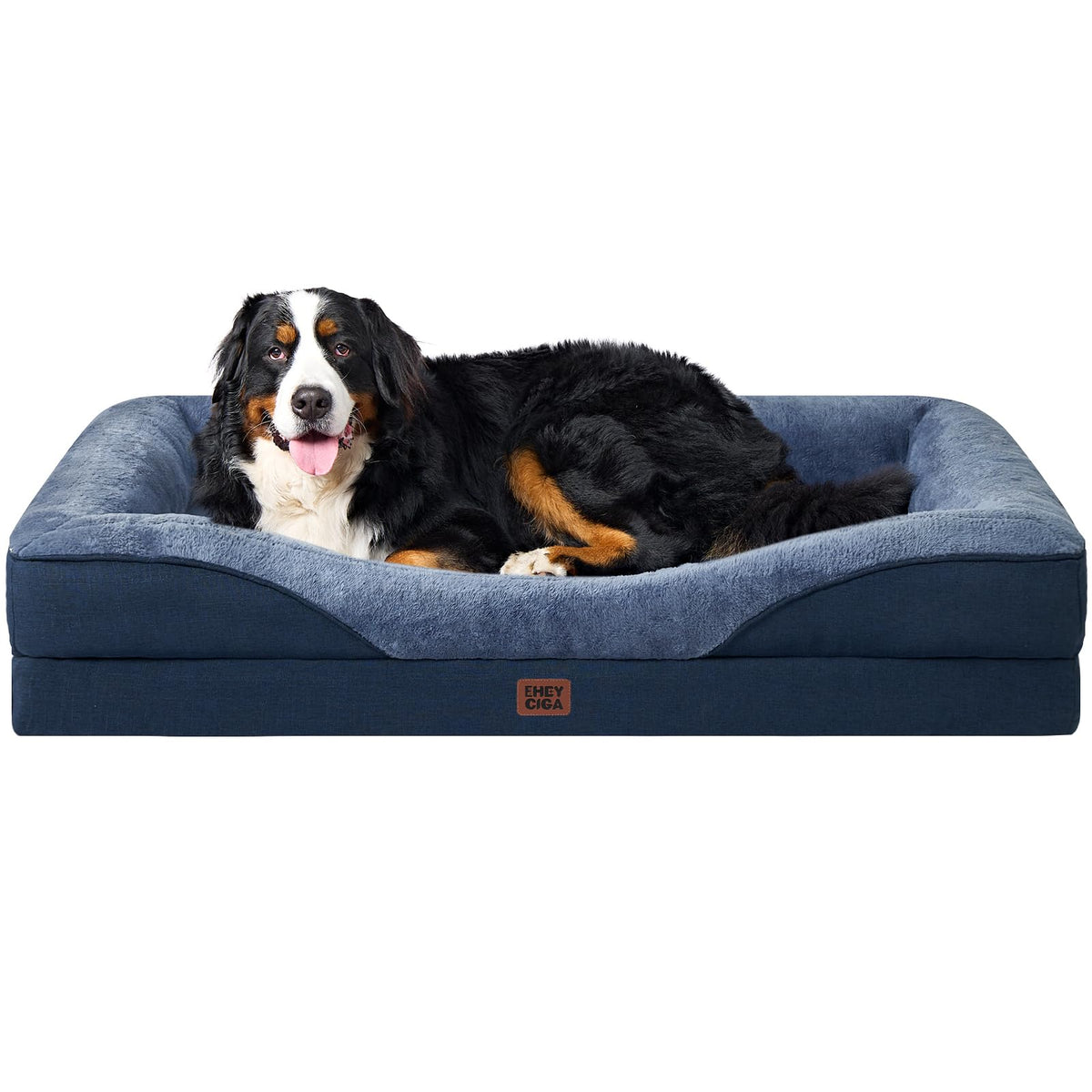 EHEYCIGA Memory Foam Orthopedic Dog Beds Large, 91x68x17cm, Dark Grey