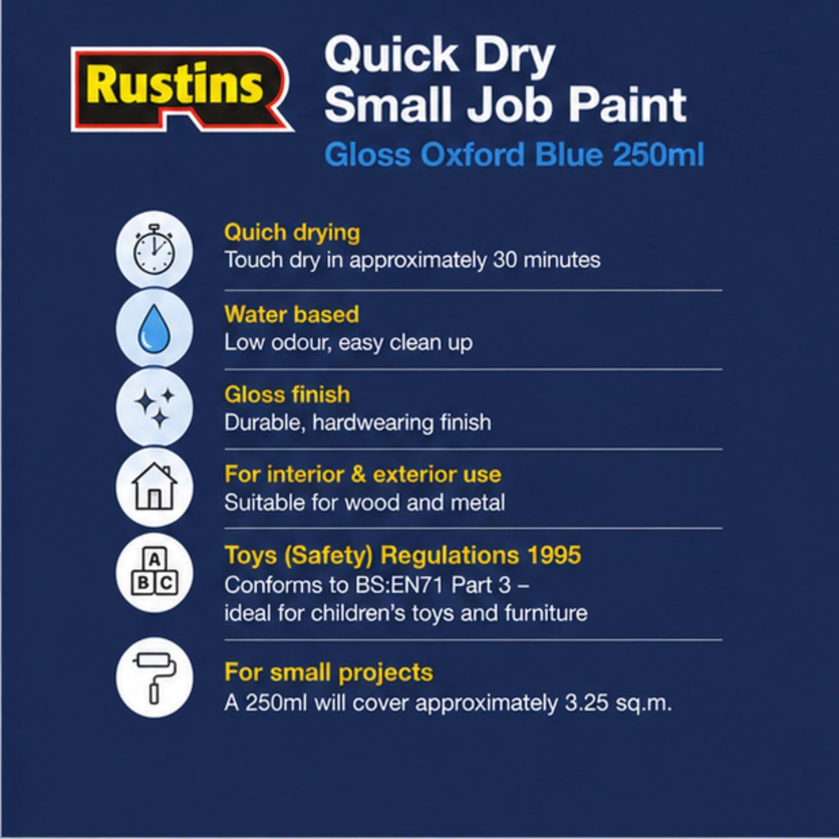 RUSTINS Small Job Satin Paint Chocolate 250ml