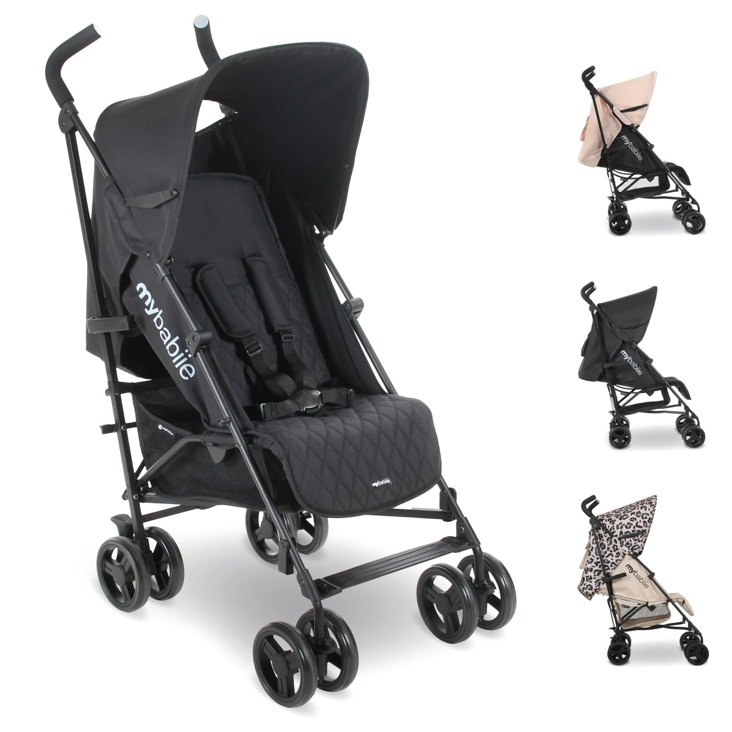 My Babiie MB01 Stroller - from Birth to 4 Years (22kg), Lightweight & Compact Umbrella Fold, Travel Buggy for Toddlers - Pink