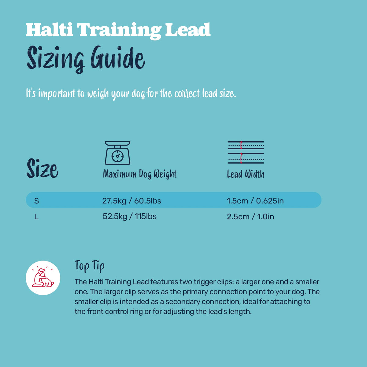 Halti Training Lead for Dogs | Size Small, Black, 2m