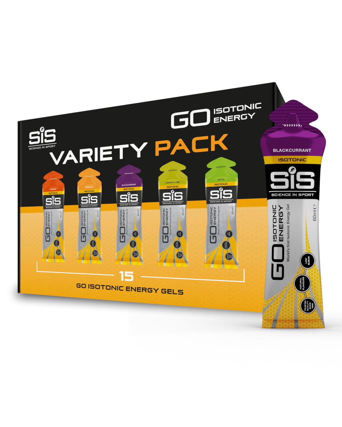 Science in Sport GO Isotonic Energy Gels Mixed, Mixed Flavours, 7 x 60ml