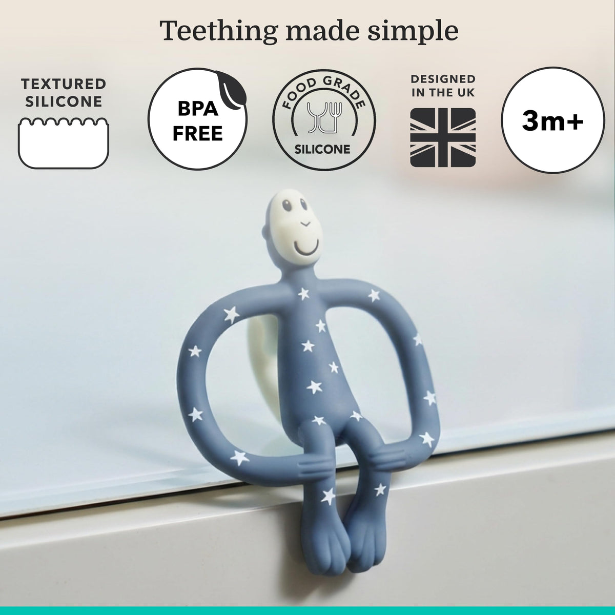 Matchstick Monkey Original Teether with Gel Applicator, Hearts