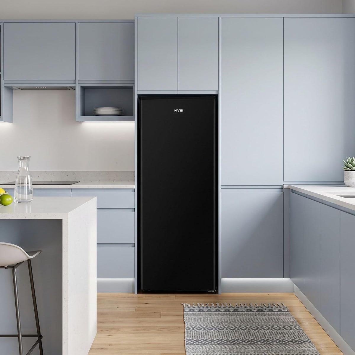 HYE Upright Freezer - 168L Capacity, 142.6cm Height, 54.5cm Height, White