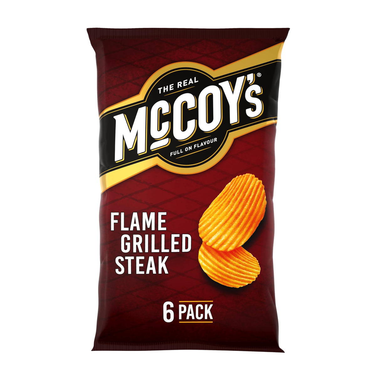 McCoy's Sizzling King Prawn Multipack Crisps 6 Pack (Multipack BOX of 20) - Fully loaded with flavour, iconic ridged crisp, unmistakable crunch