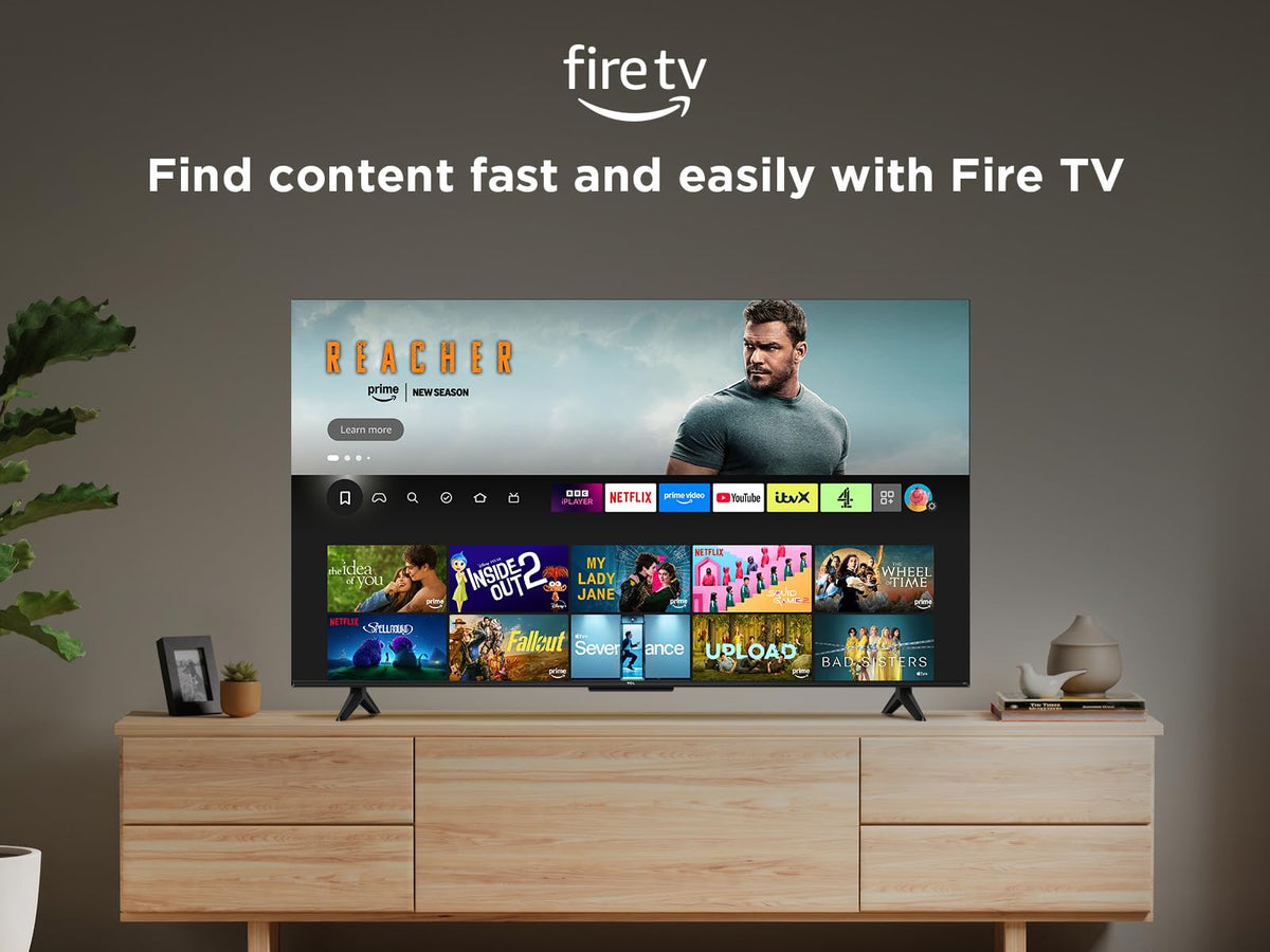 TCL 43T6C-UK 43 Inch QLED 4K HDR TV, Fire TV (Smart TV with Dolby Vision & Atmos, HDR10+, Press & Ask Alexa