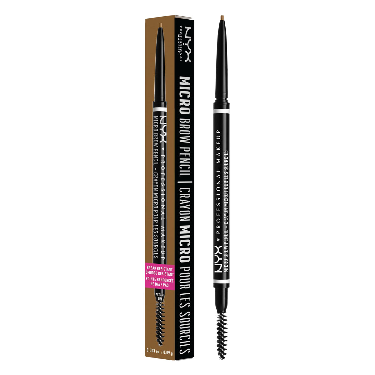 NYX Professional Makeup Micro Brow Pencil, Dual Ended Precise: Ash Brown