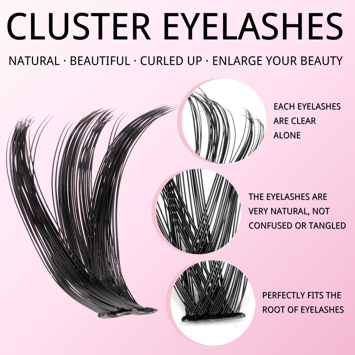 KEYRI 580 Pieces Individual Eyelashes 30-100D Cluster Lashes Kit