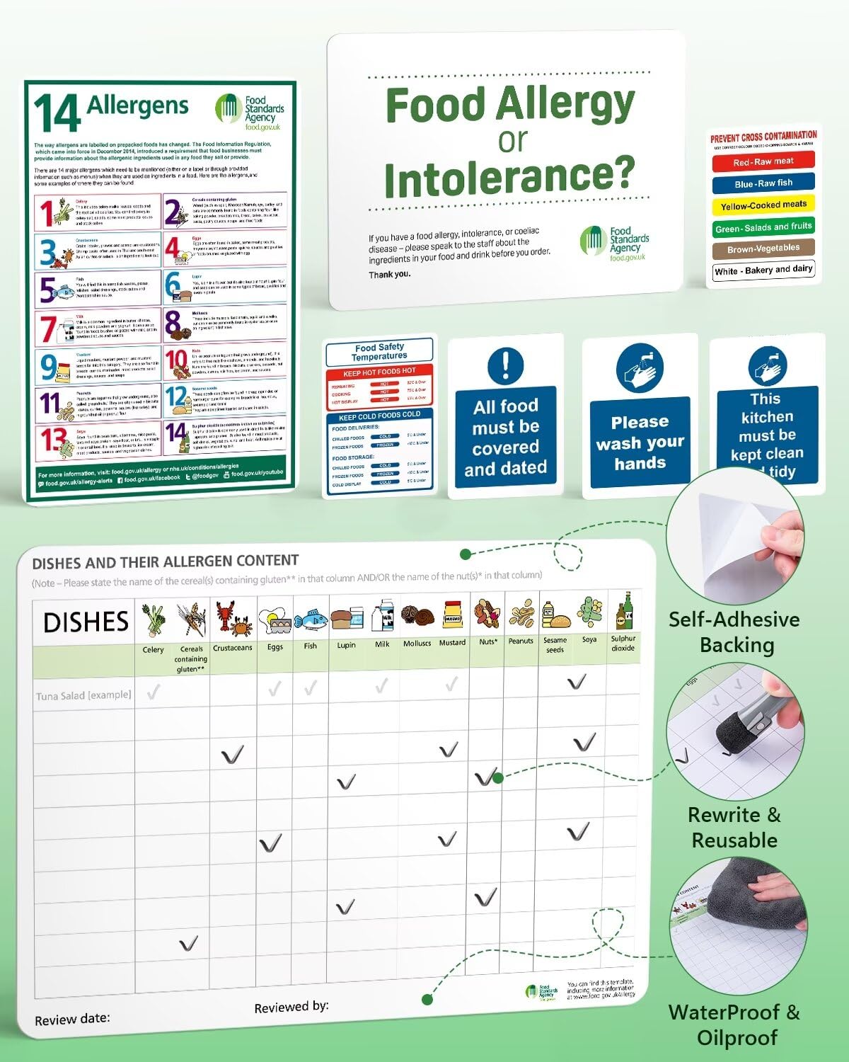 2026 Safer Food Better Business Complete Kit, SFBB Caterers Pack, 13M Diary & SC2 Temp Logs, HACCP/EHO Inspection Approved with Stickers & Hygiene Signs
