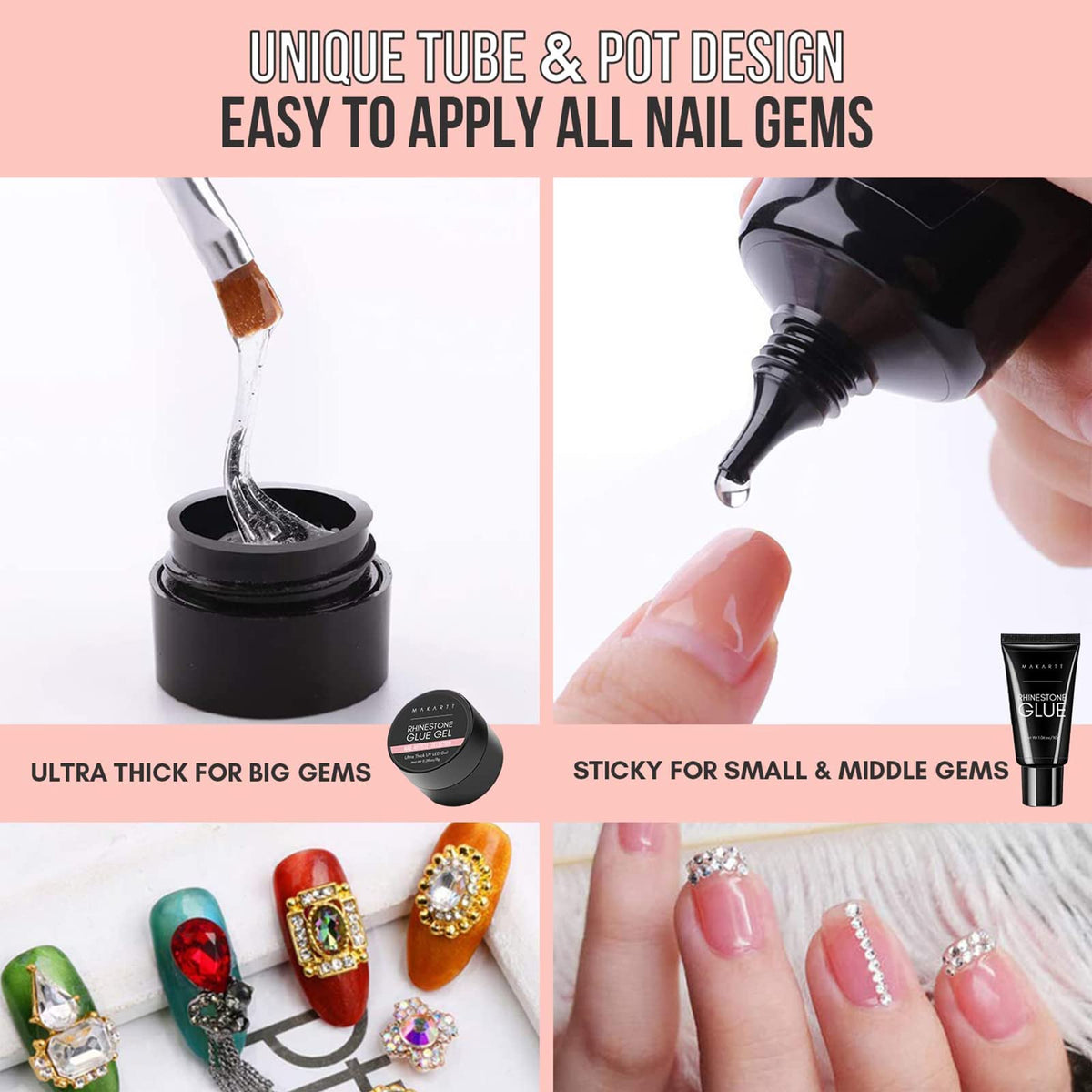 Makartt Nail Glue Extra Strong, New Super Semi Solid for Press-On Nails