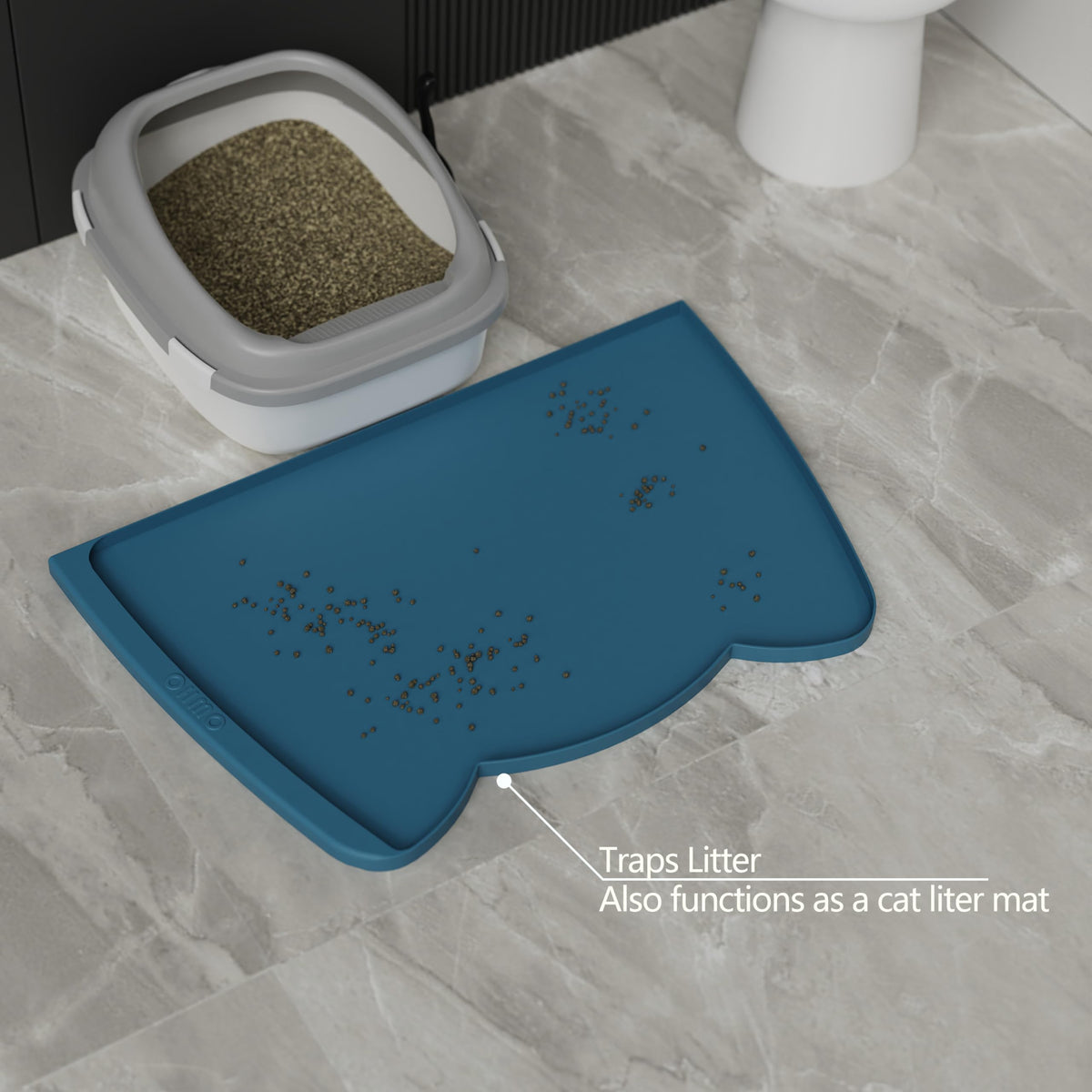 OHMO Silicone Cat Food Mat for Food&Water Bowls, 46x25cm, Camo Green